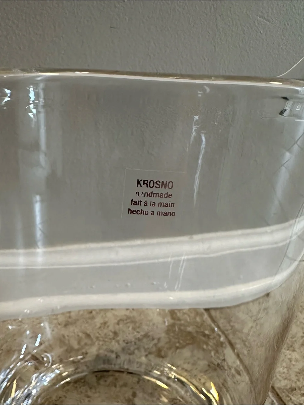 Crate & Barrel Scissor Cut Crystal Wine Chiller Bucket